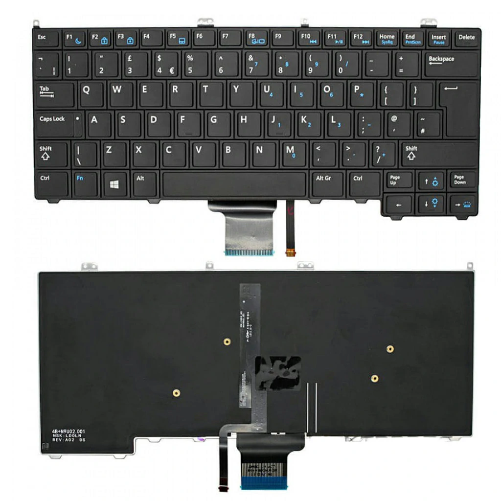 Keyboard Dell Latitude E7240-E7440 | W o Backlit (Black)