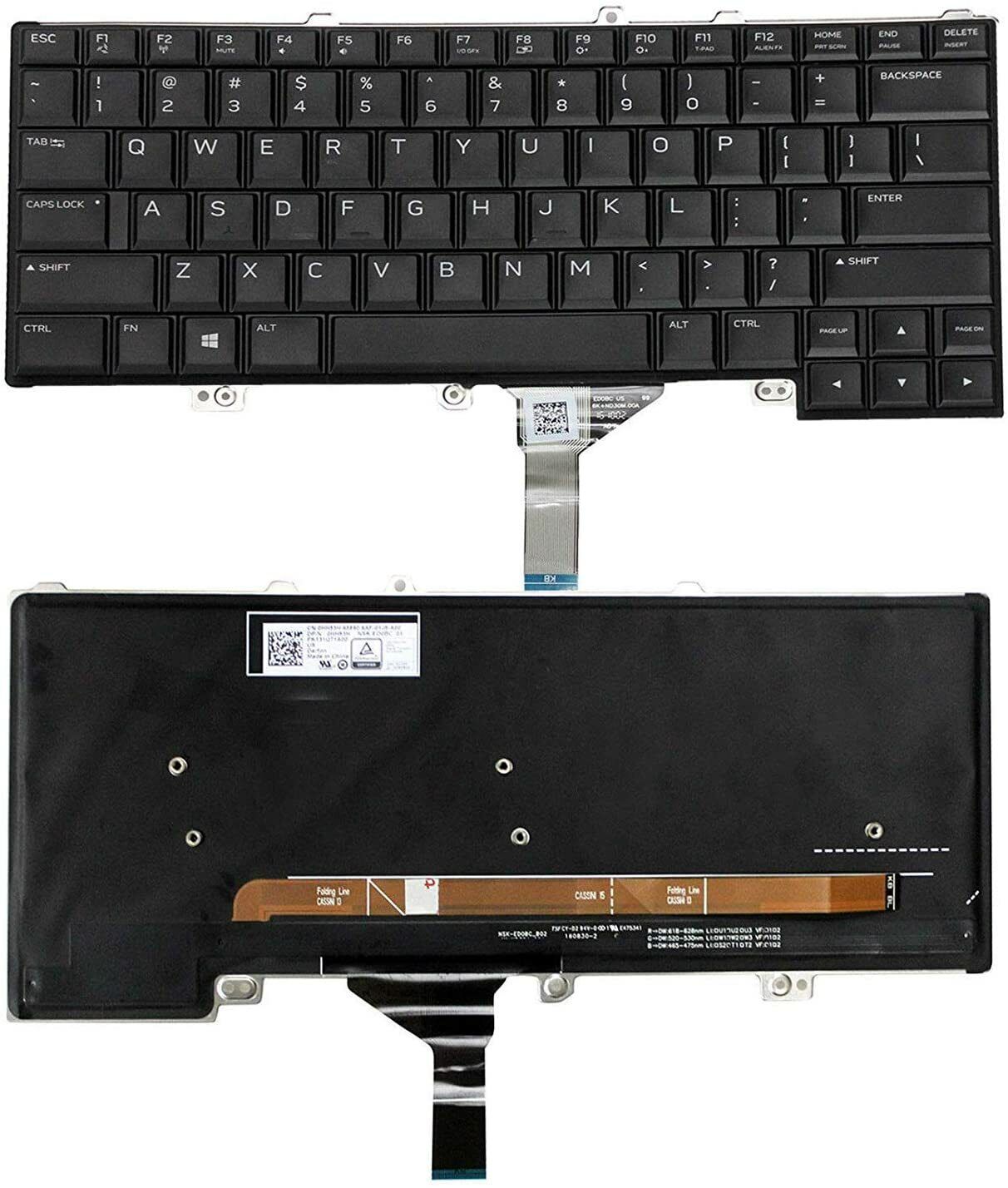 Laptop Keyboard best price in Karachi Keyboard Dell Alienware 15-R3/13-R3 (HH53H) | Black (Backlight)