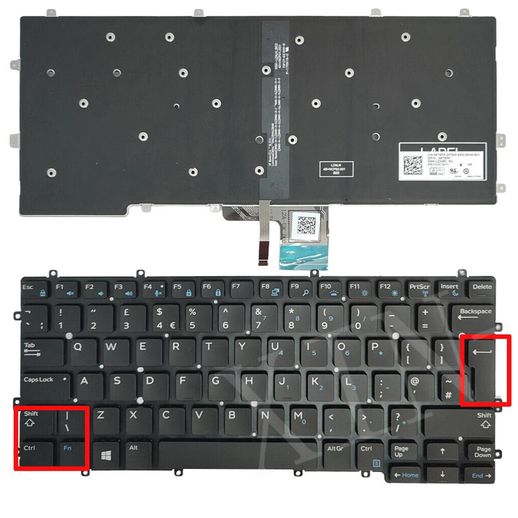 Laptop Keyboard best price Keyboard Dell Latitude 13 7370 E7370  Backlight UK