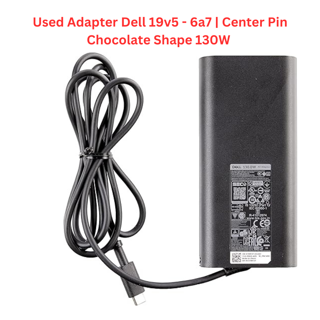Used Adapter Dell 19v5 - 6a7 | Center Pin (Chocolate Shape) 130W (ORG)	
