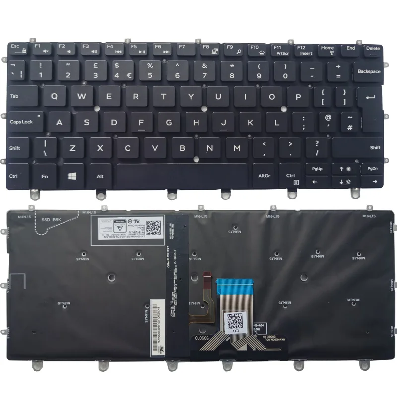 Laptop Keyboard best price in Karachi Keyboard Dell XPS 13 9365 2-in-1 | UK (Backlight) 0K0P6H