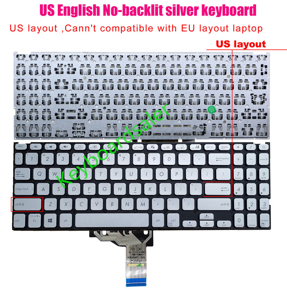 keyboard asus vivobook X515 X515E X515M X515J X515J X512| Iternal With Power Button| (Silver)
