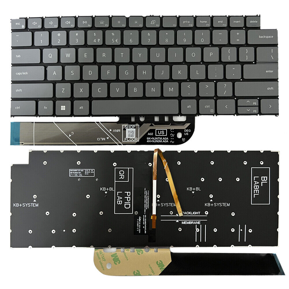 Laptop Keyboard best price in Karachi Keyboard Dell Latitude 3420-3320-3330-3430 2-in-1 | Inpiron 3410-3420 | (Backlight) Org Gray-US