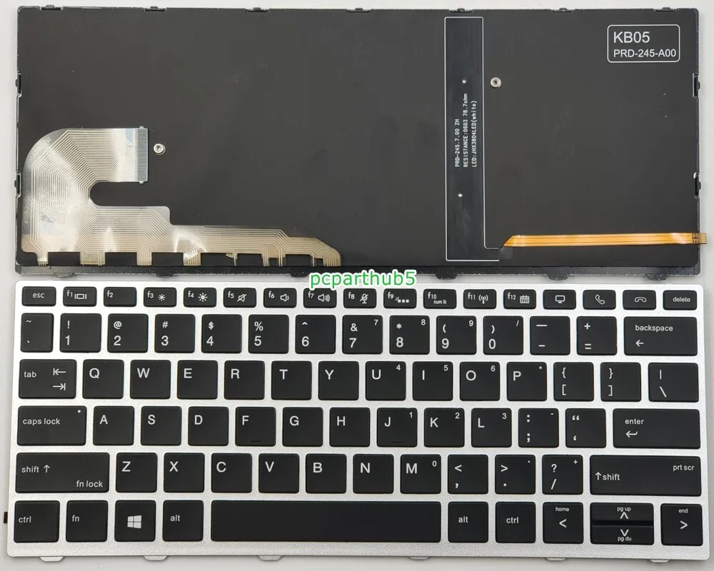 Laptop Keyboard best price in Karachi Keyboard HP 830-G5/730-G5/735-G6/836-G5 | (With Backlight) Silver Frame