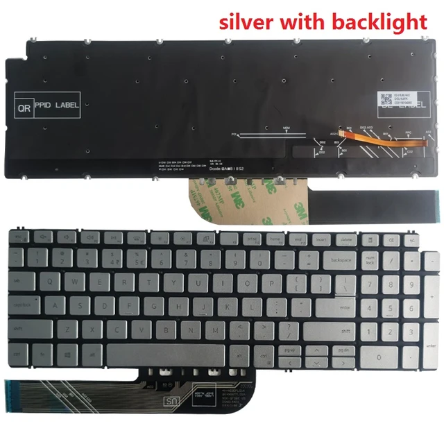 Laptop Keyboard best price in Karachi Keyboard Dell Inspiron 15 7590/7591/5590/5593/5594/5598/5584) 3501 | (With Backlighte)Silver