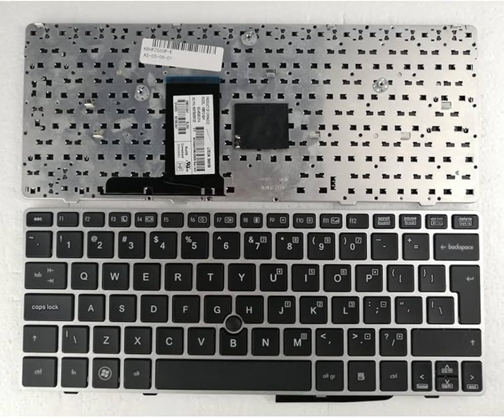 Laptop Keyboard best price Keyboard HP Elitebook 2560p/ 2570p | Black | (With Pointer) |Org- Silver Frame	