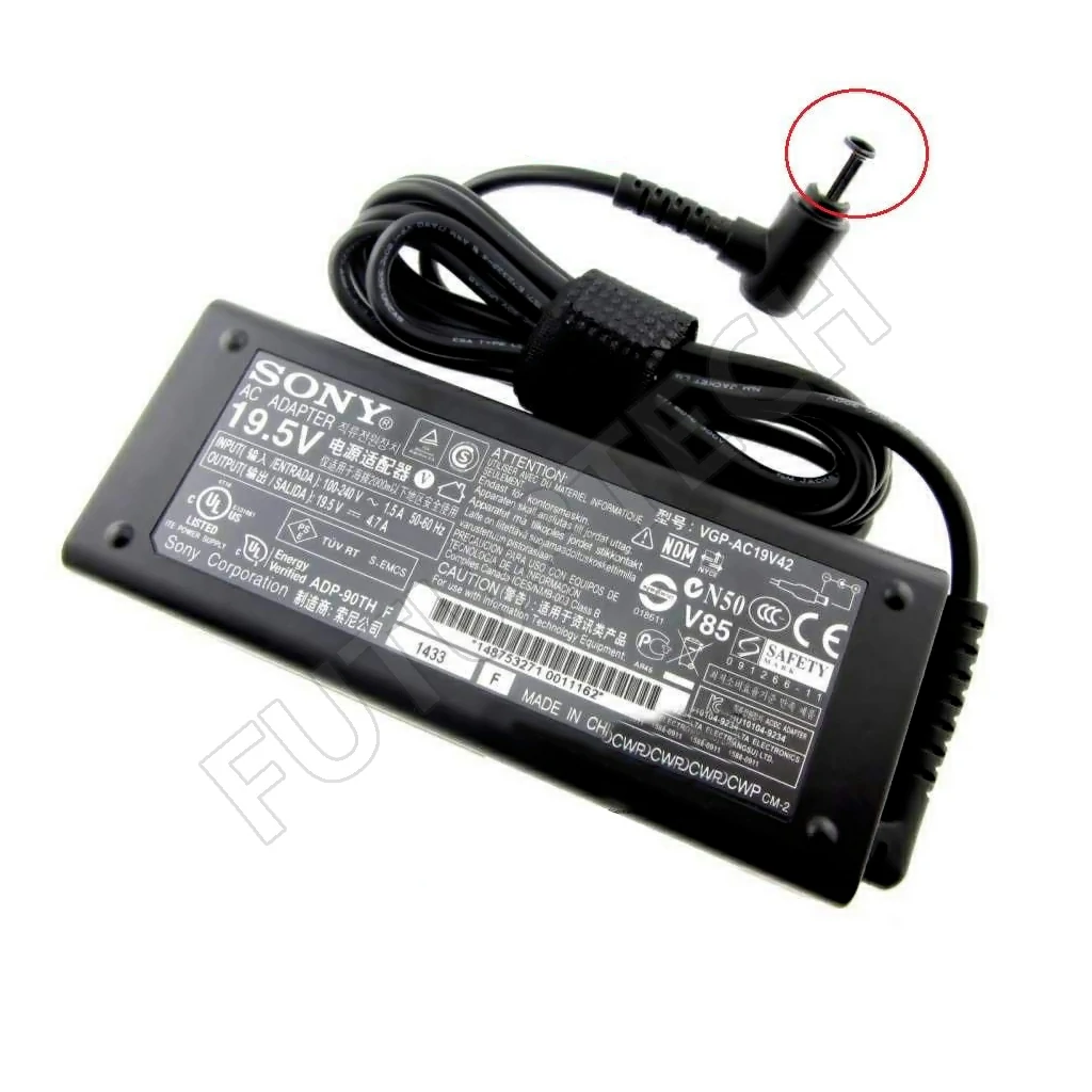 Laptop Adapter best price Used Adapter Sony 19v5-4a7 | Ctr Pin-90w (ORG)