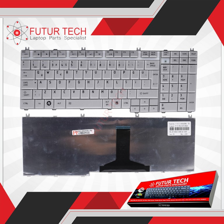 Keyboard Toshiba P300 L505 P305 L350 L355 B450 C| Silver