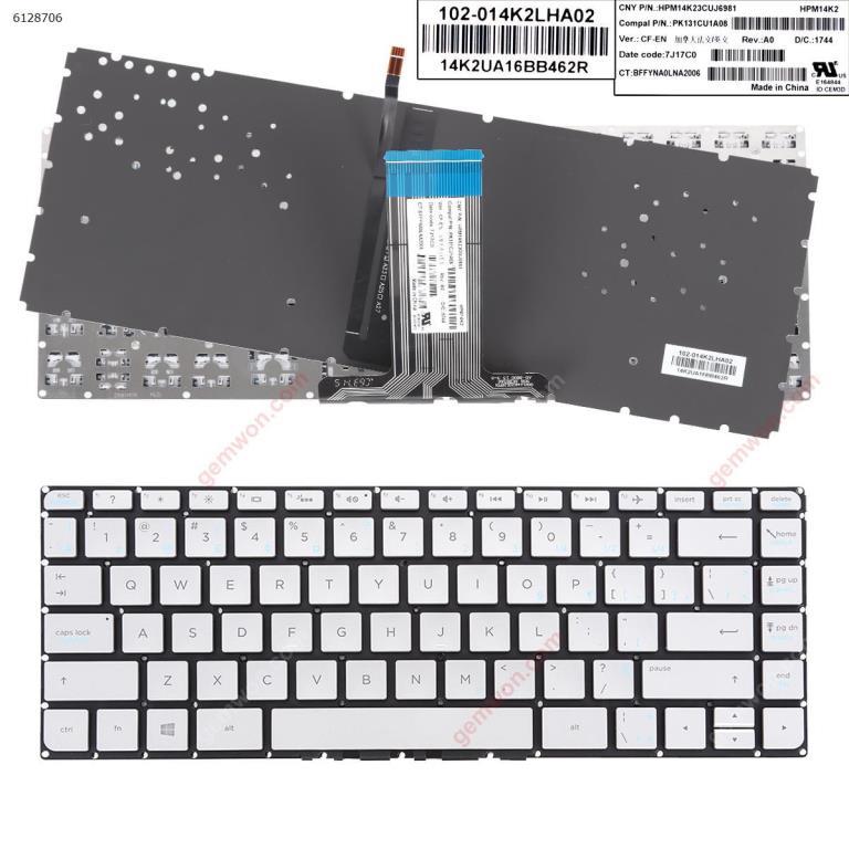 Laptop Keyboard best price Keyboard HP Pavilion 14-AB /Envy 14J  | Silver (ORG) Backlight