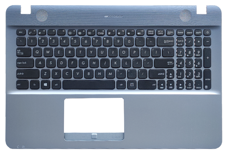 Laptop Keyboard with CPanel best price Keyboard Asus X541 Series | With C Cover (US) Silver & Blue Shades