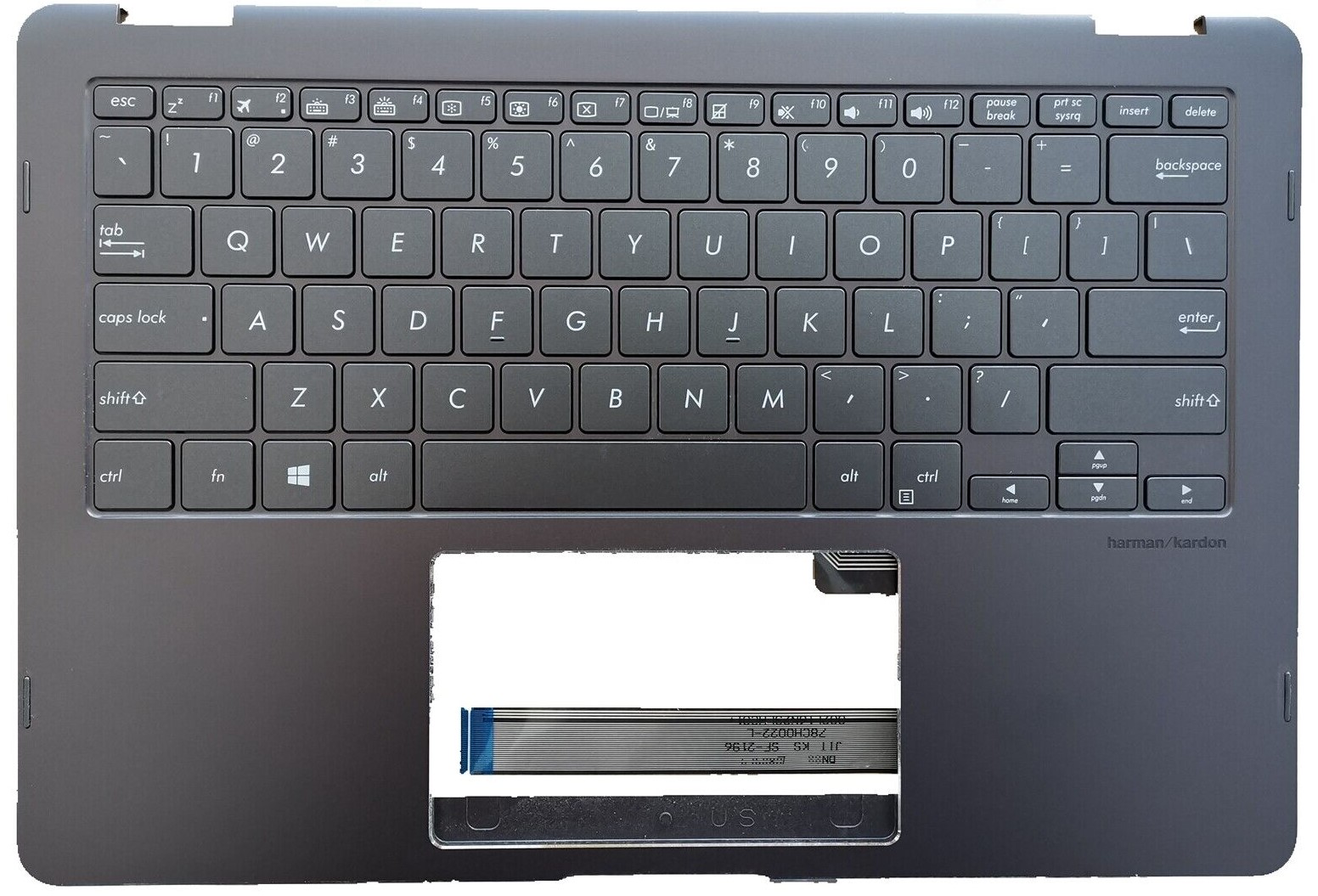 Keyboard Asus ZenBook Flip UX370UA Q325U | With C Cover (US) Backlight (Grey)