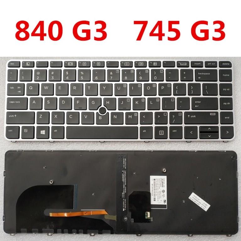 Laptop Keyboard best price in Karachi Keyboard HP Elitebook 840-G3 | Silver Frame with pointer Backlight ORG