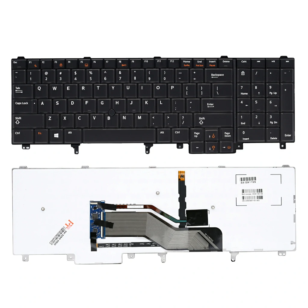 Keyboard Dell Latitude E6540 E5520  E5530  E6520  E6530   backlit with pointer