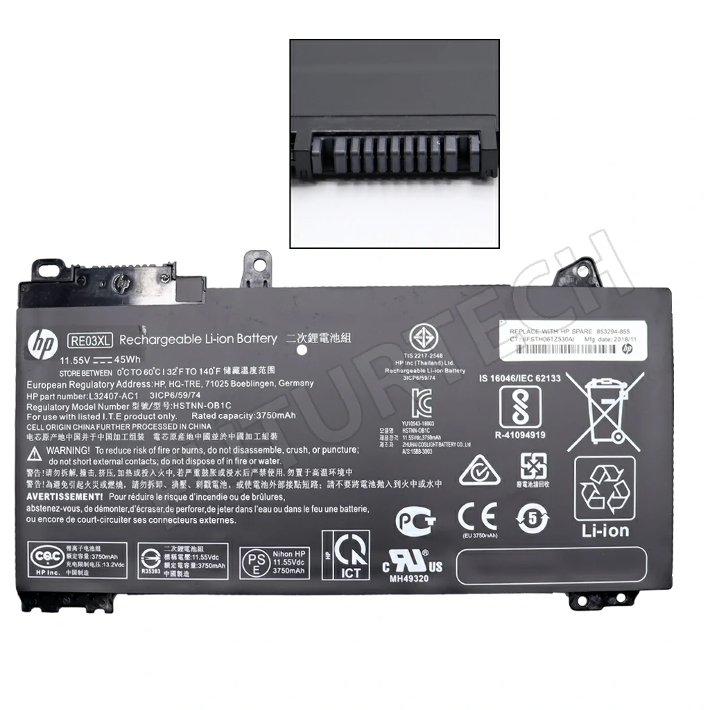 Battery HP ProBook 430-G6 440-G6 450-G6 440-G7 (G6-G7 Series) (RE03XL) | ORG