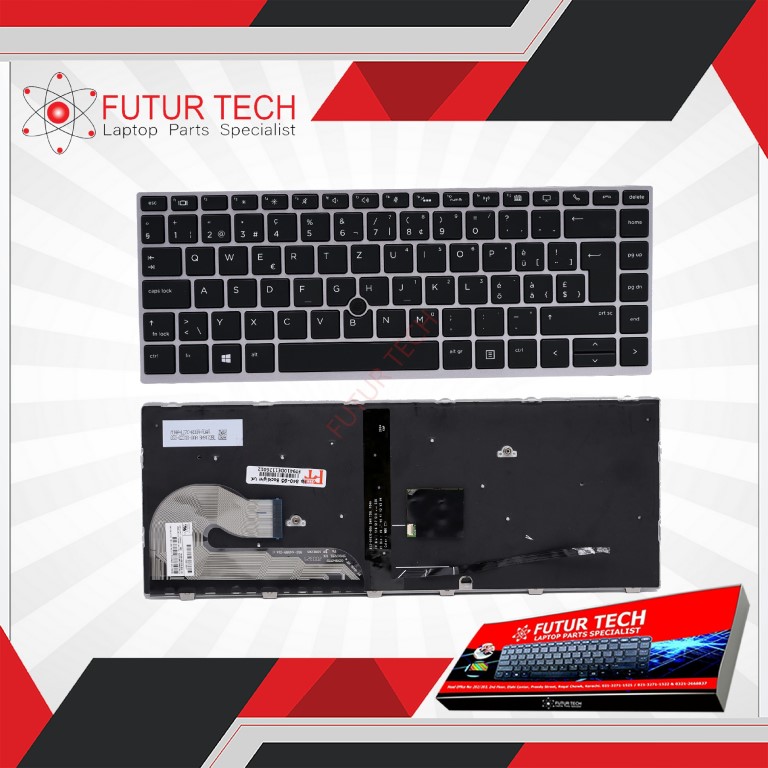 Keyboard HP EliteBook 840-G5 840-G6 | UK (Backlight With Pointer) Silver Frame