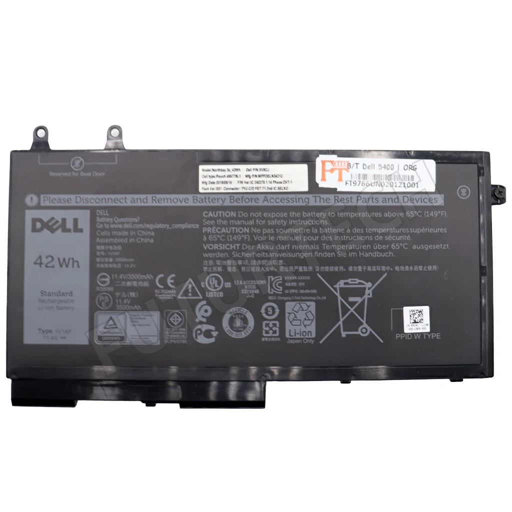 Laptop Battery best price in Karachi Battery Dell Latitude 5400/5401/5500/Precision 3540 [3-Cell 42Wh] (1V1XF) | ORG
