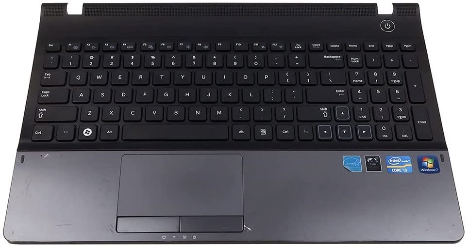 Laptop Keyboard with CPanel best price Keyboard Samsung NP300E5a | (Black/Grey) With C Cover + TP